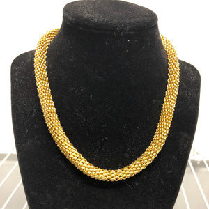Ladies 18" Gold Weave Necklace Easy Magnet Closure